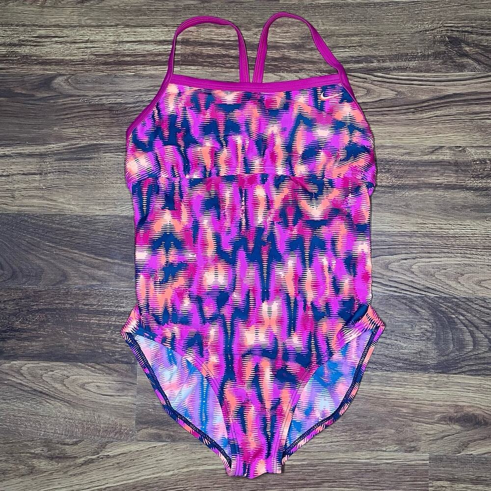 Nike One Piece Swim Suit Pink Orange Women’s Size Medium